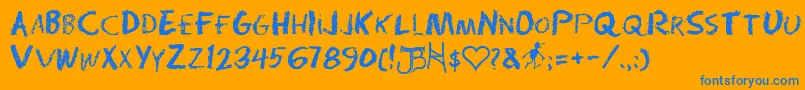 RadiumDayAfterJ Font – Blue Fonts on Orange Background