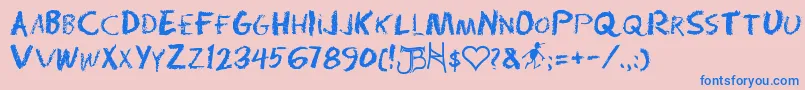 フォントRadiumDayAfterJ – ピンクの背景に青い文字