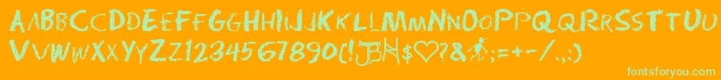 RadiumDayAfterJ Font – Green Fonts on Orange Background