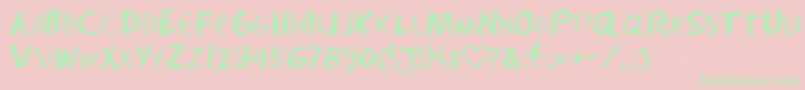 RadiumDayAfterJ Font – Green Fonts on Pink Background