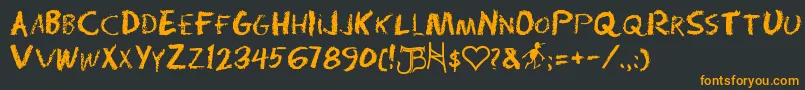 RadiumDayAfterJ Font – Orange Fonts on Black Background