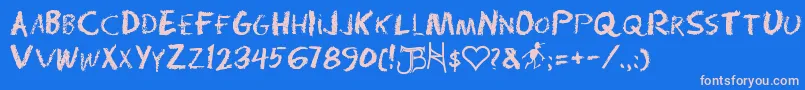 RadiumDayAfterJ Font – Pink Fonts on Blue Background