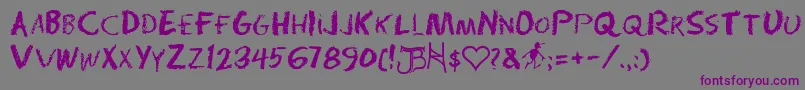 RadiumDayAfterJ Font – Purple Fonts on Gray Background