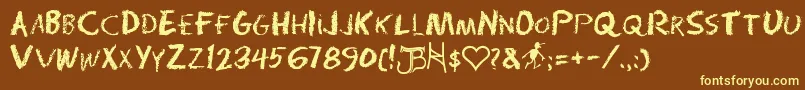 RadiumDayAfterJ Font – Yellow Fonts on Brown Background