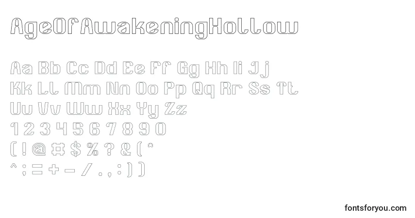 Fuente AgeOfAwakeningHollow - alfabeto, números, caracteres especiales