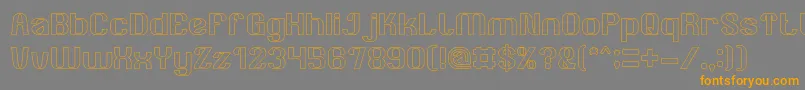 フォントAgeOfAwakeningHollow – オレンジの文字は灰色の背景にあります。
