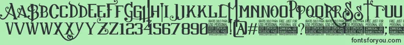 SuckerFontJcFonts Font – Black Fonts on Green Background