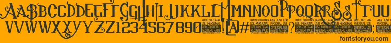 SuckerFontJcFonts Font – Black Fonts on Orange Background