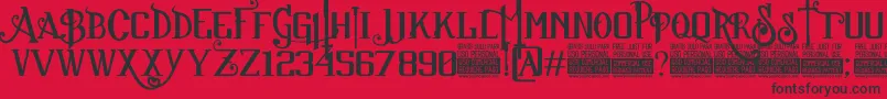 SuckerFontJcFonts Font – Black Fonts on Red Background