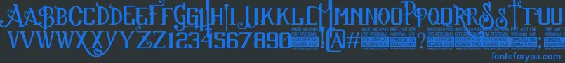 SuckerFontJcFonts Font – Blue Fonts on Black Background