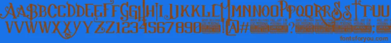 Шрифт SuckerFontJcFonts – коричневые шрифты на синем фоне