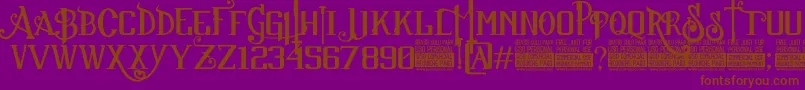 Fonte SuckerFontJcFonts – fontes marrons em um fundo roxo