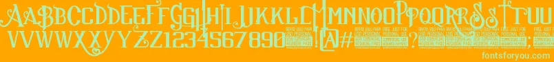 Fonte SuckerFontJcFonts – fontes verdes em um fundo laranja