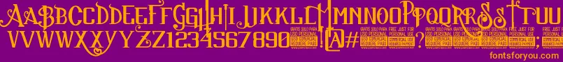 SuckerFontJcFonts Font – Orange Fonts on Purple Background