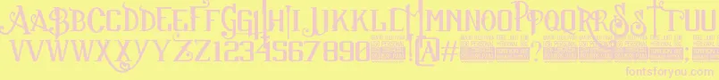 SuckerFontJcFonts Font – Pink Fonts on Yellow Background