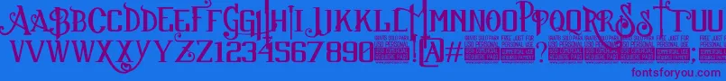 Шрифт SuckerFontJcFonts – фиолетовые шрифты на синем фоне