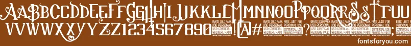 Fonte SuckerFontJcFonts – fontes brancas em um fundo marrom