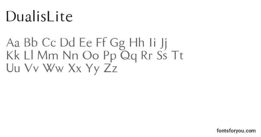 Czcionka DualisLite – alfabet, cyfry, specjalne znaki