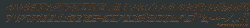 NickTurboItalic3D-fontti – ruskeat fontit mustalla taustalla