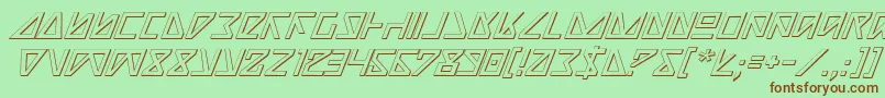 fuente NickTurboItalic3D – Fuentes Marrones Sobre Fondo Verde