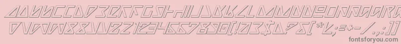 フォントNickTurboItalic3D – ピンクの背景に灰色の文字