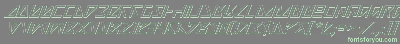 NickTurboItalic3D Font – Green Fonts on Gray Background