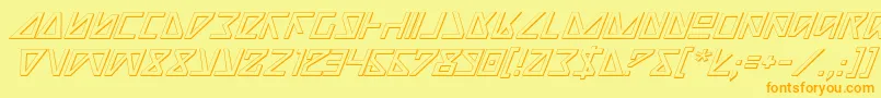 Fonte NickTurboItalic3D – fontes laranjas em um fundo amarelo