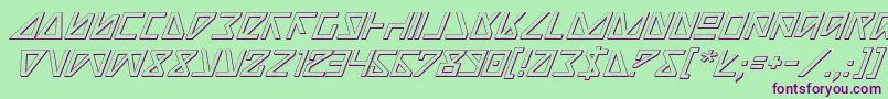 フォントNickTurboItalic3D – 緑の背景に紫のフォント