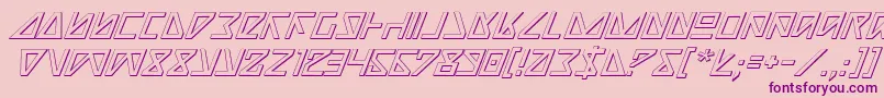 Fonte NickTurboItalic3D – fontes roxas em um fundo rosa