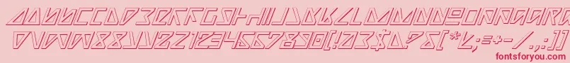 Fonte NickTurboItalic3D – fontes vermelhas em um fundo rosa