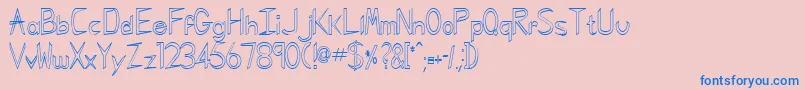 GregorianHollowNormal Font – Blue Fonts on Pink Background