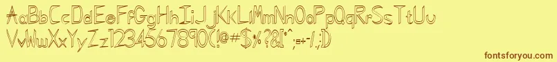 GregorianHollowNormal Font – Brown Fonts on Yellow Background