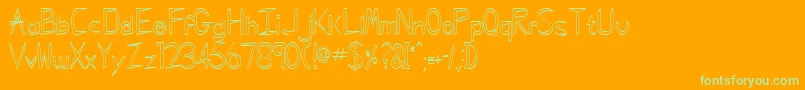 GregorianHollowNormal Font – Green Fonts on Orange Background