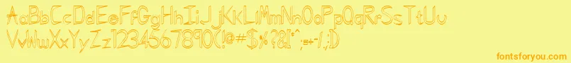 GregorianHollowNormal Font – Orange Fonts on Yellow Background