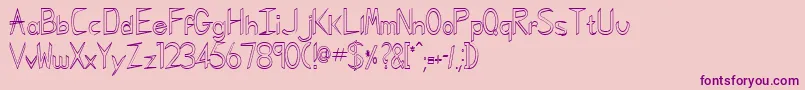 GregorianHollowNormal Font – Purple Fonts on Pink Background
