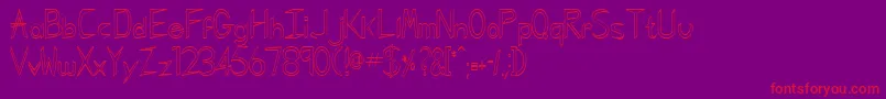 GregorianHollowNormal Font – Red Fonts on Purple Background