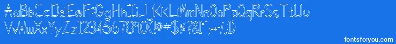 GregorianHollowNormal Font – White Fonts on Blue Background