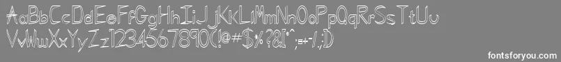 フォントGregorianHollowNormal – 灰色の背景に白い文字