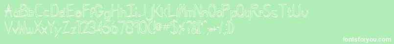 フォントGregorianHollowNormal – 緑の背景に白い文字