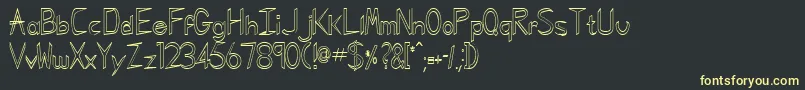 フォントGregorianHollowNormal – 黒い背景に黄色の文字