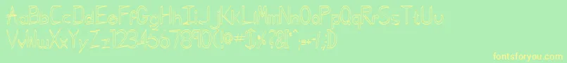 GregorianHollowNormal Font – Yellow Fonts on Green Background