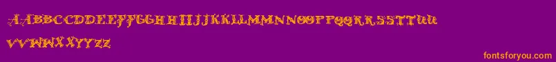 D Font – Orange Fonts on Purple Background