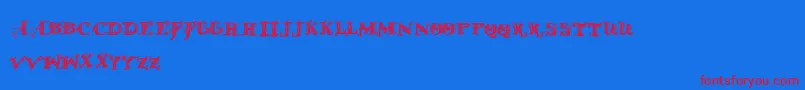 D Font – Red Fonts on Blue Background