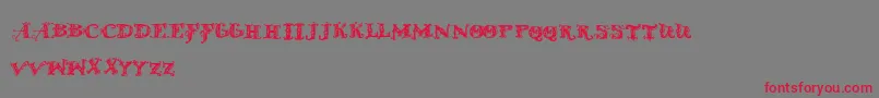 D Font – Red Fonts on Gray Background