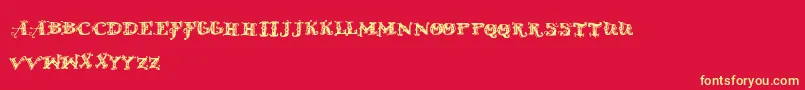 D Font – Yellow Fonts on Red Background