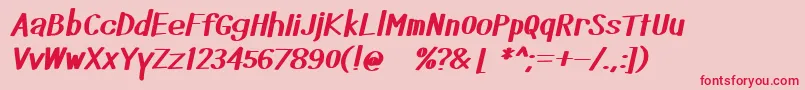 Dyst-Schriftart – Rote Schriften auf rosa Hintergrund