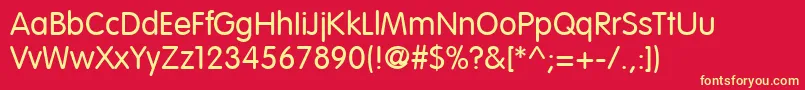 VagRoundedLtLight Font – Yellow Fonts on Red Background