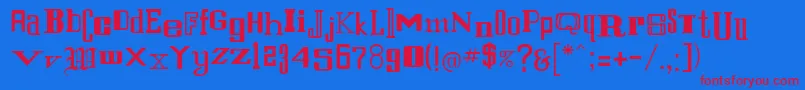 フォントSaintfrancisNormal – 赤い文字の青い背景
