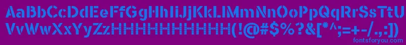 FlamanteSten Font – Blue Fonts on Purple Background