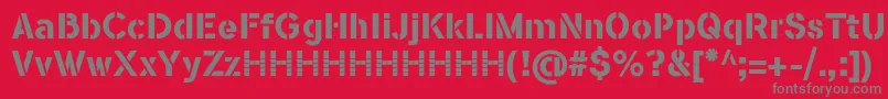 FlamanteSten-Schriftart – Graue Schriften auf rotem Hintergrund